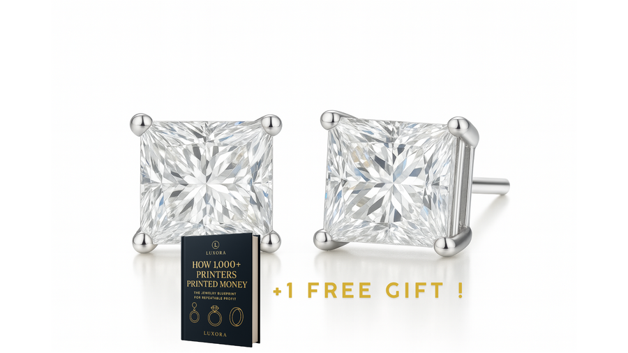 Luxora Princess Cut Earrings